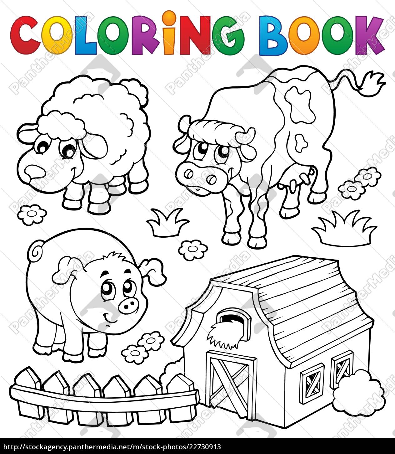 Download Coloring Book With Farm Animals 6 Royalty Free Image 22730913 Panthermedia Stock Agency