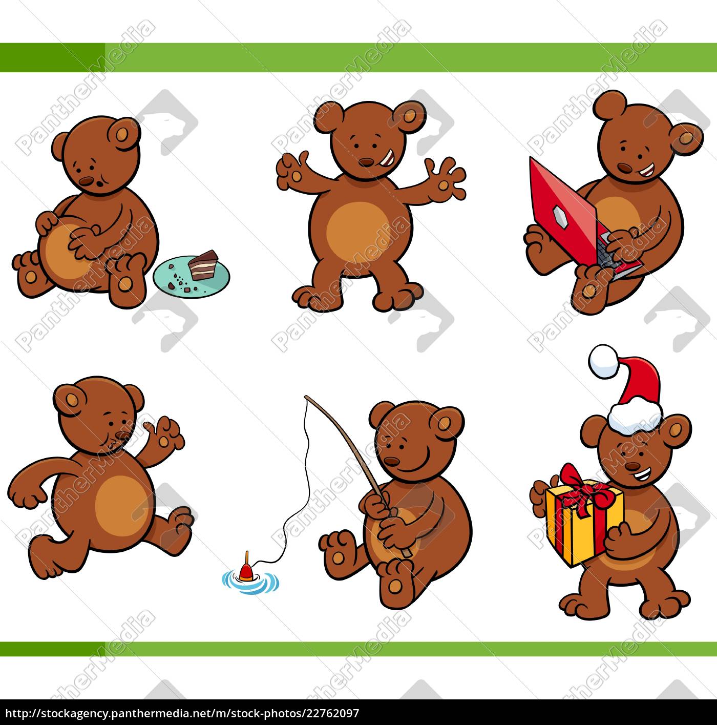 Cartoon Bear Animal Characters Set Stock Photo Panthermedia Stock Agency