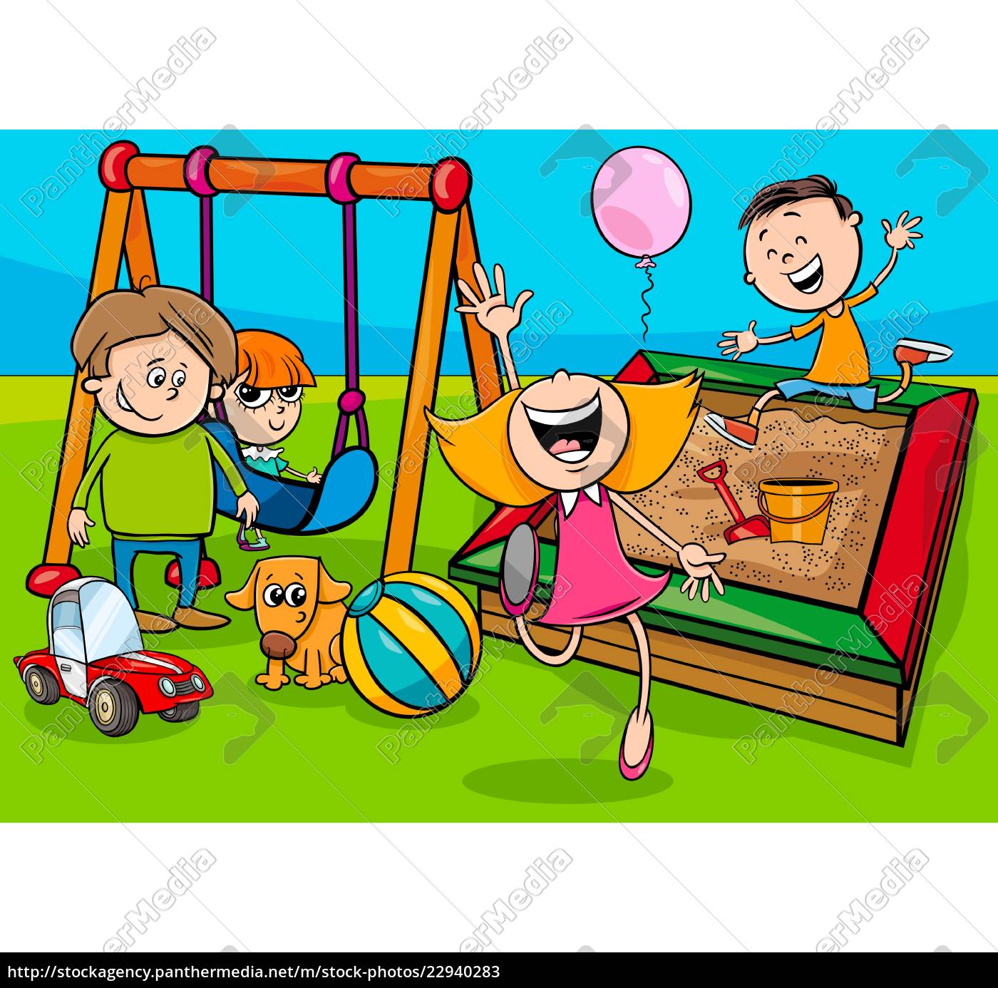 Cartoon Children Characters On Playground Royalty Free Image 22940283 Panthermedia Stock Agency