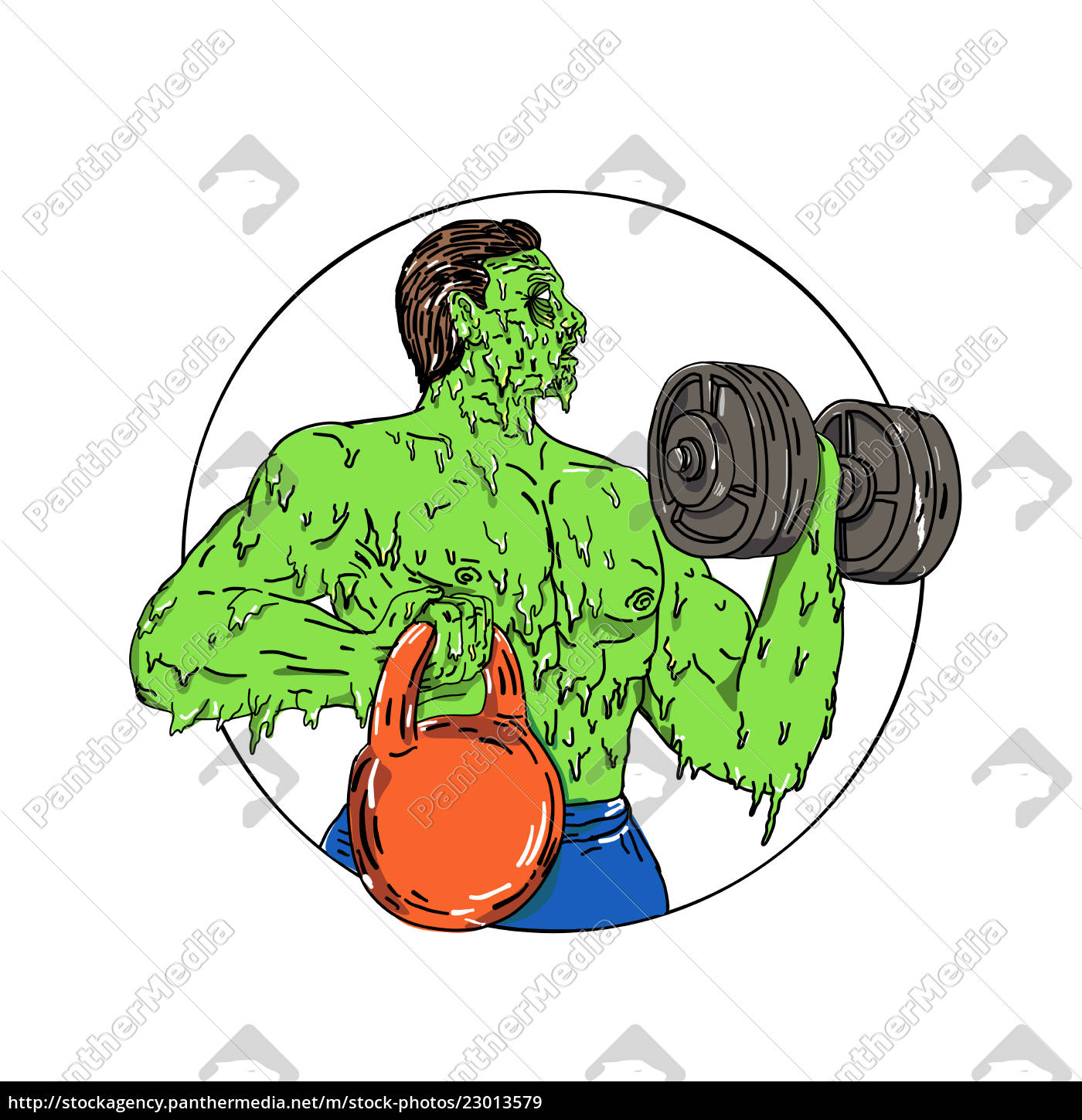 Athlete Fitness Dumbbell Kettlebell Grime Art Royalty Free Image Panthermedia Stock Agency