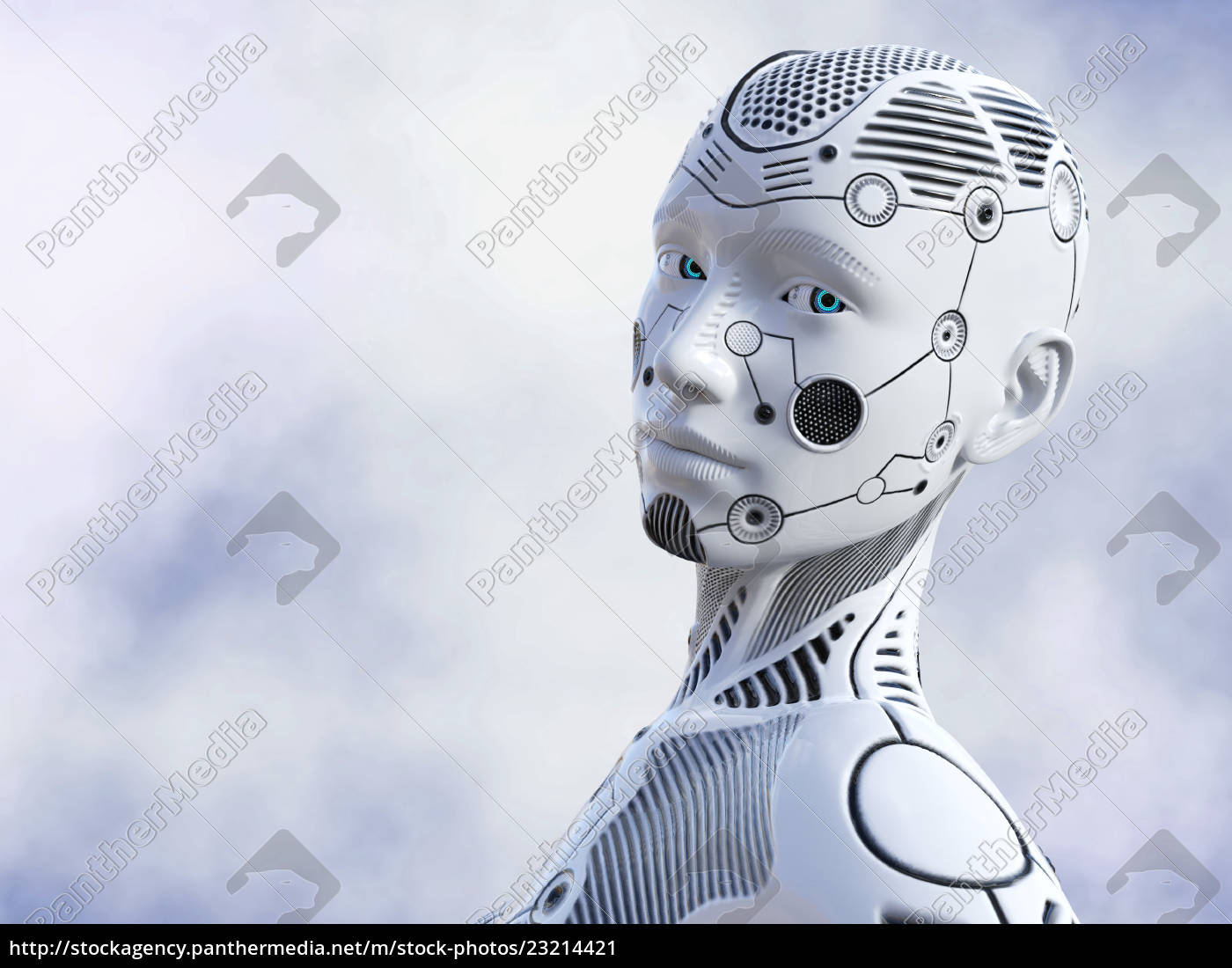 3d Rendering Of Female Robot Face Stock Photo Panthermedia Stock Agency