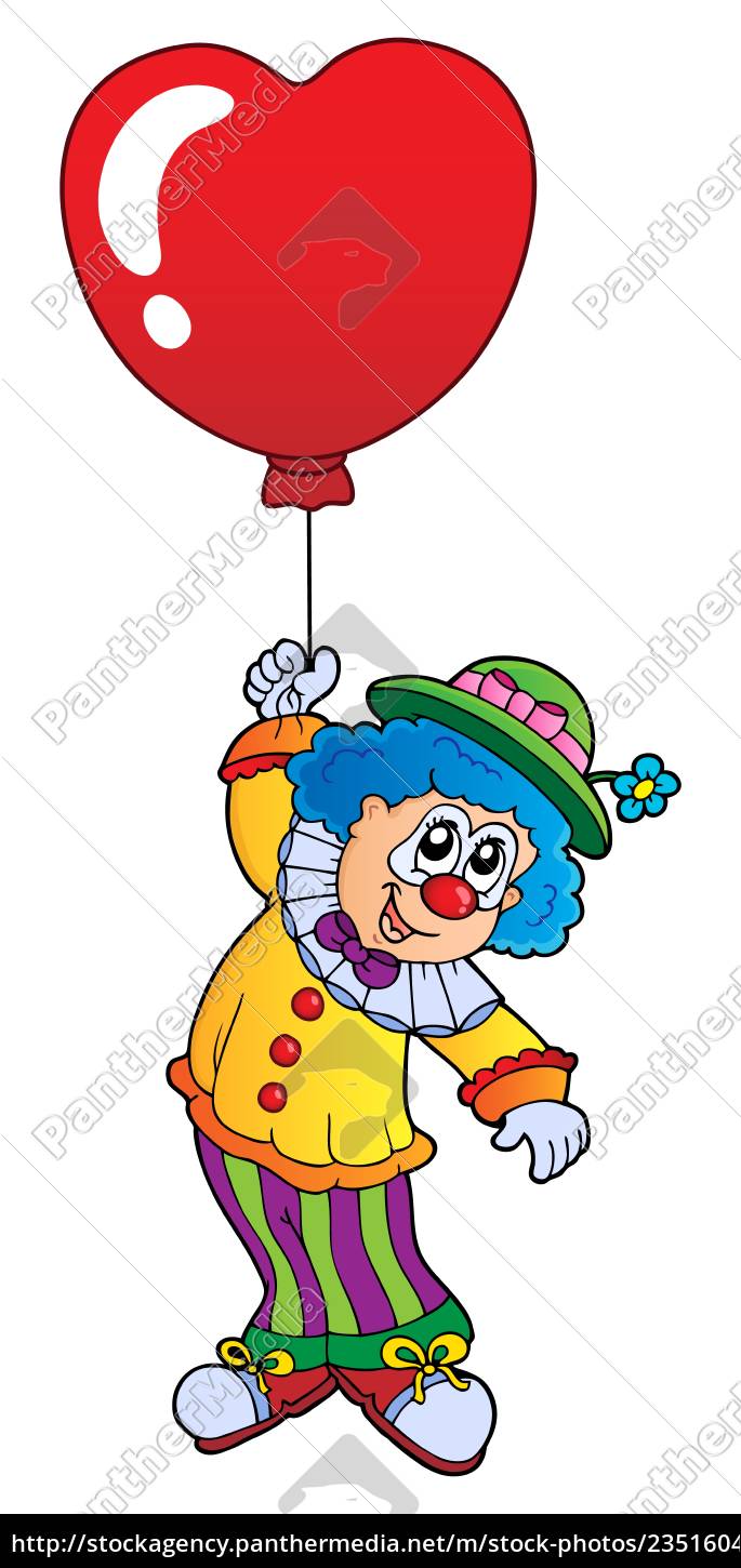 Clown With Heart Shaped Balloon Theme 1 Royalty Free Photo Panthermedia Stock Agency