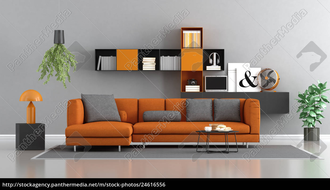 Modern Orange And Gray Lounge Royalty Free Photo 24616556 PantherMedia Stock Agency