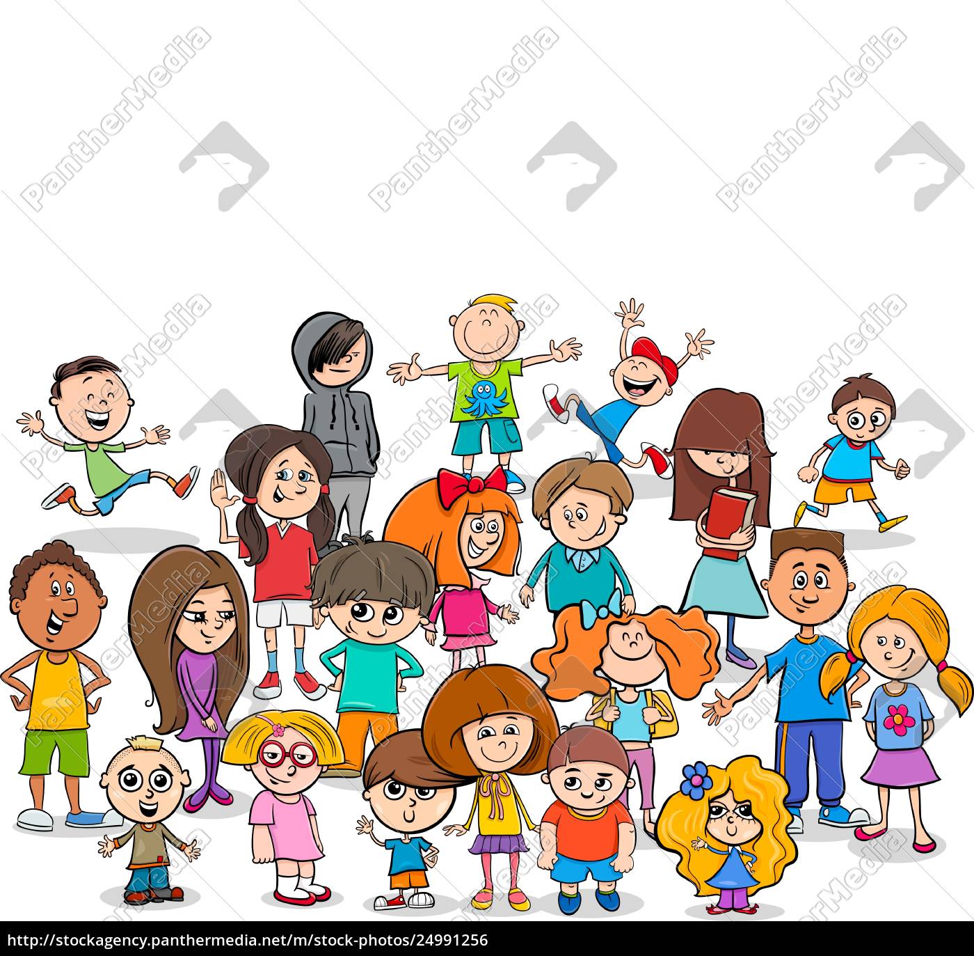 Funny Children Cartoon Characters Group Royalty Free Photo 24991256 Panthermedia Stock Agency