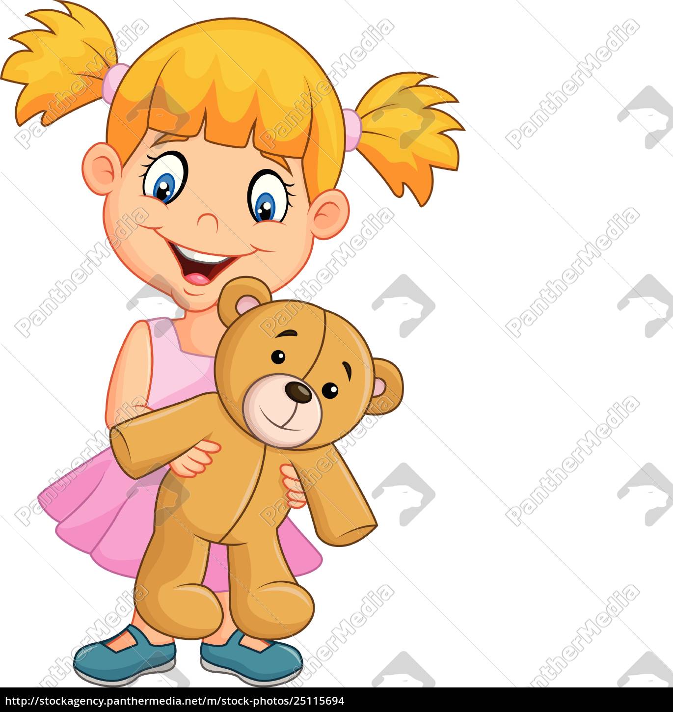 little girl holding teddy bear