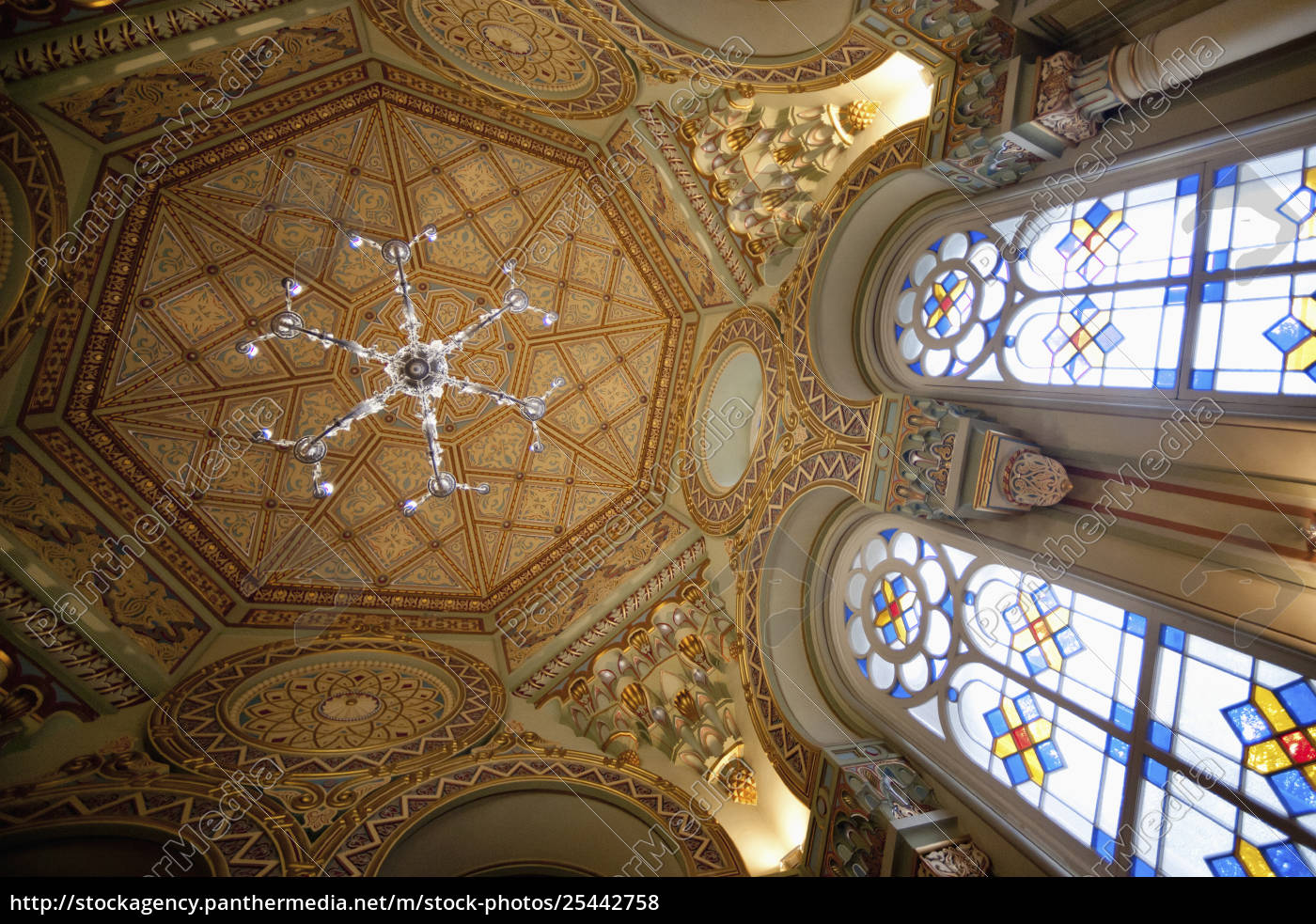 Rights Managed Image 25442758 Ornate Dome Ceiling And Stained Glass Windows Inside Grand