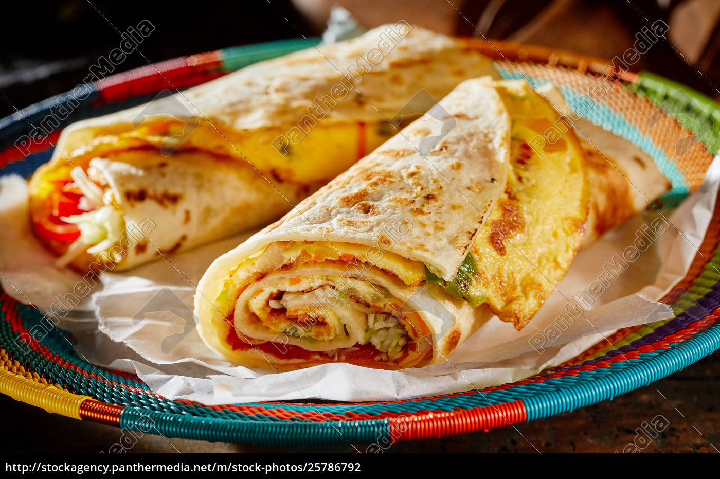 Two delicious indigenous Ugandan Rolex Rolls Royalty free photo