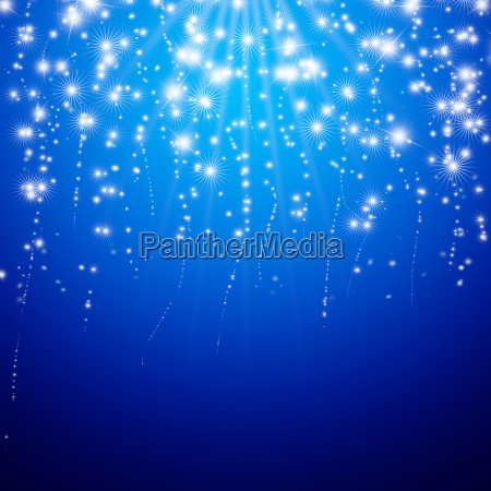Beautiful Streamers And Stars On Blue Background Stock Photo, Picture and  Royalty Free Image. Image 12239347.