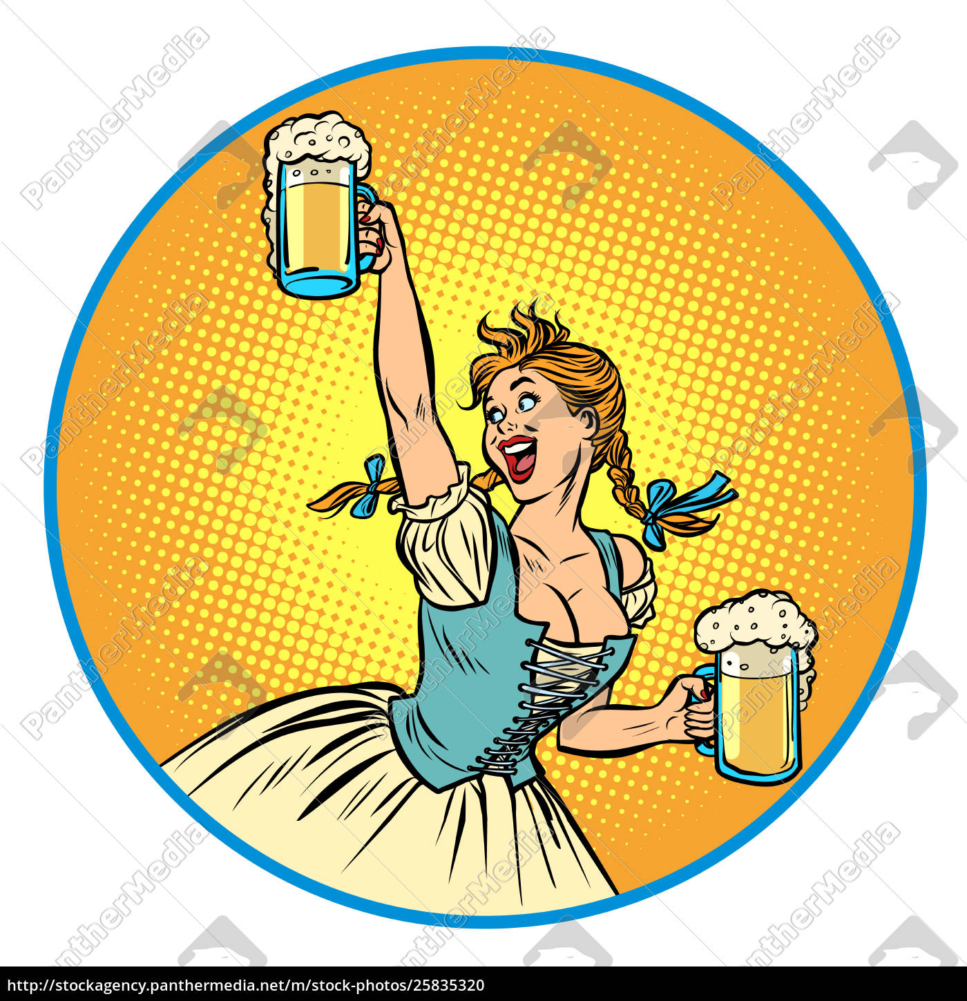 Oktoberfest Beer Woman Waitress In Traditional German Royalty Free Photo 2553 Panthermedia Stock Agency