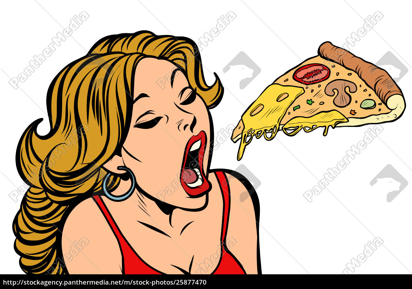 Woman Eating Pizza Stock Image Panthermedia Stock Agency