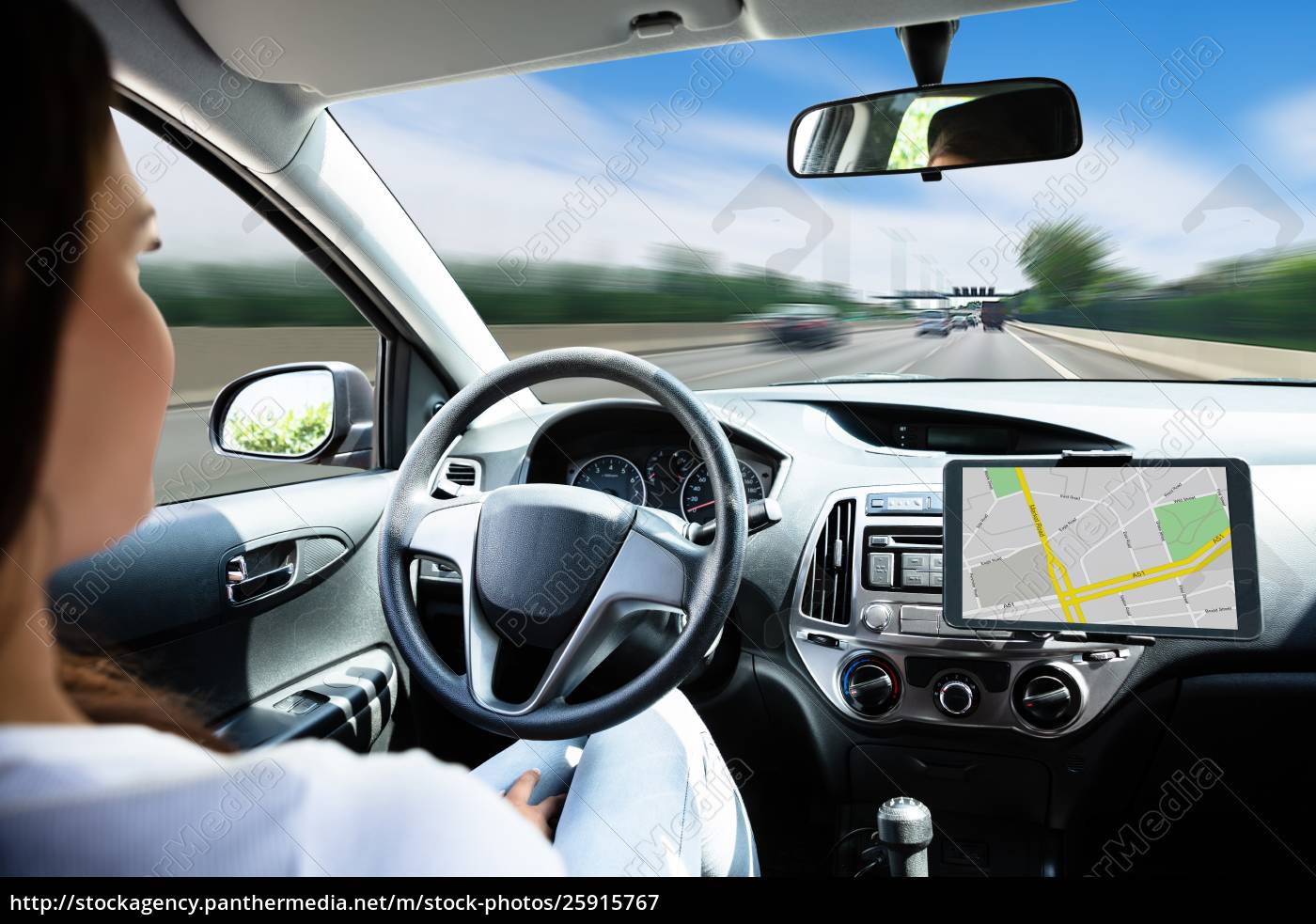 Woman Traveling By Self Driving Car Royalty Free Image 25915767 Panthermedia Stock Agency