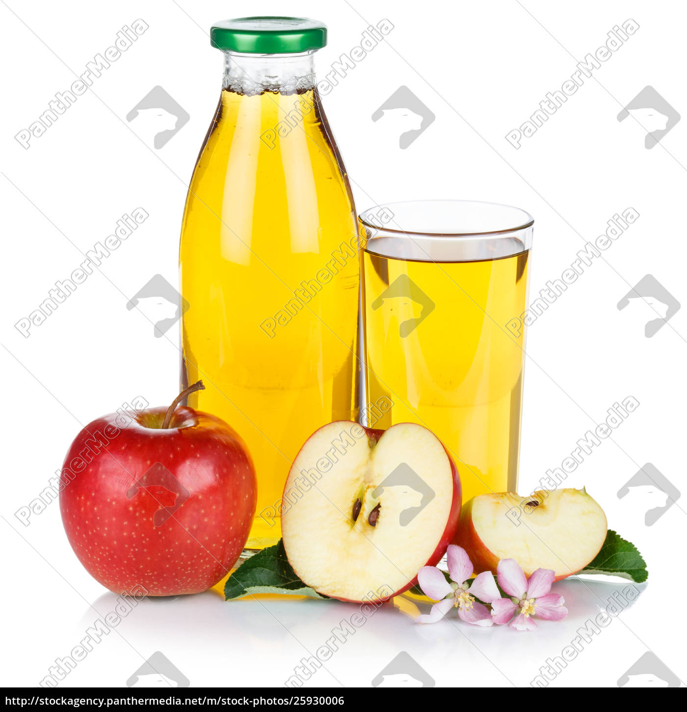 Stock Image 25930006 Apple Juice Apples Fruit Fruits Bottle Square Isolated On