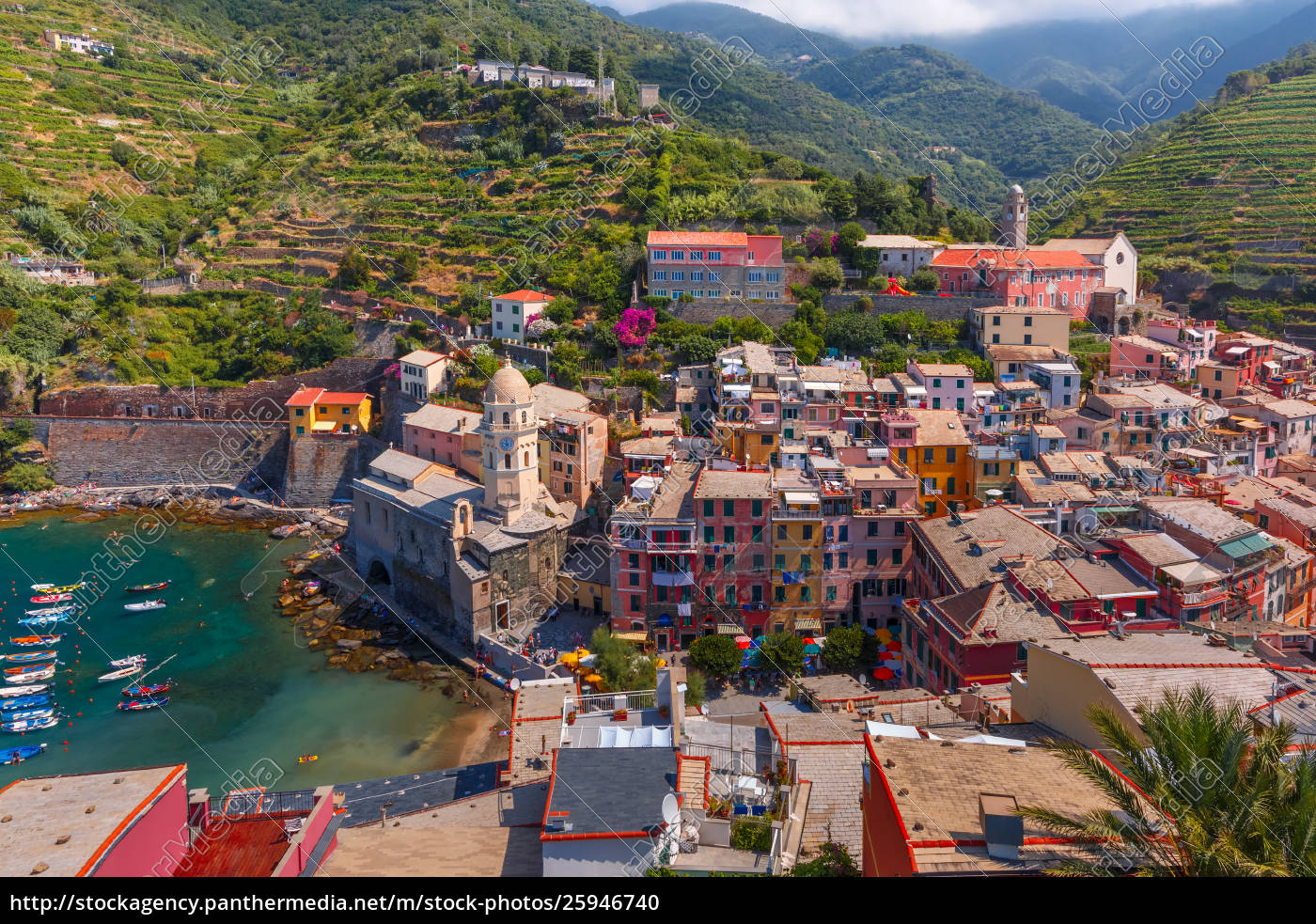 Panorama Of Vernazza Cinque Terre Liguria Italy Royalty Free Photo Panthermedia Stock Agency