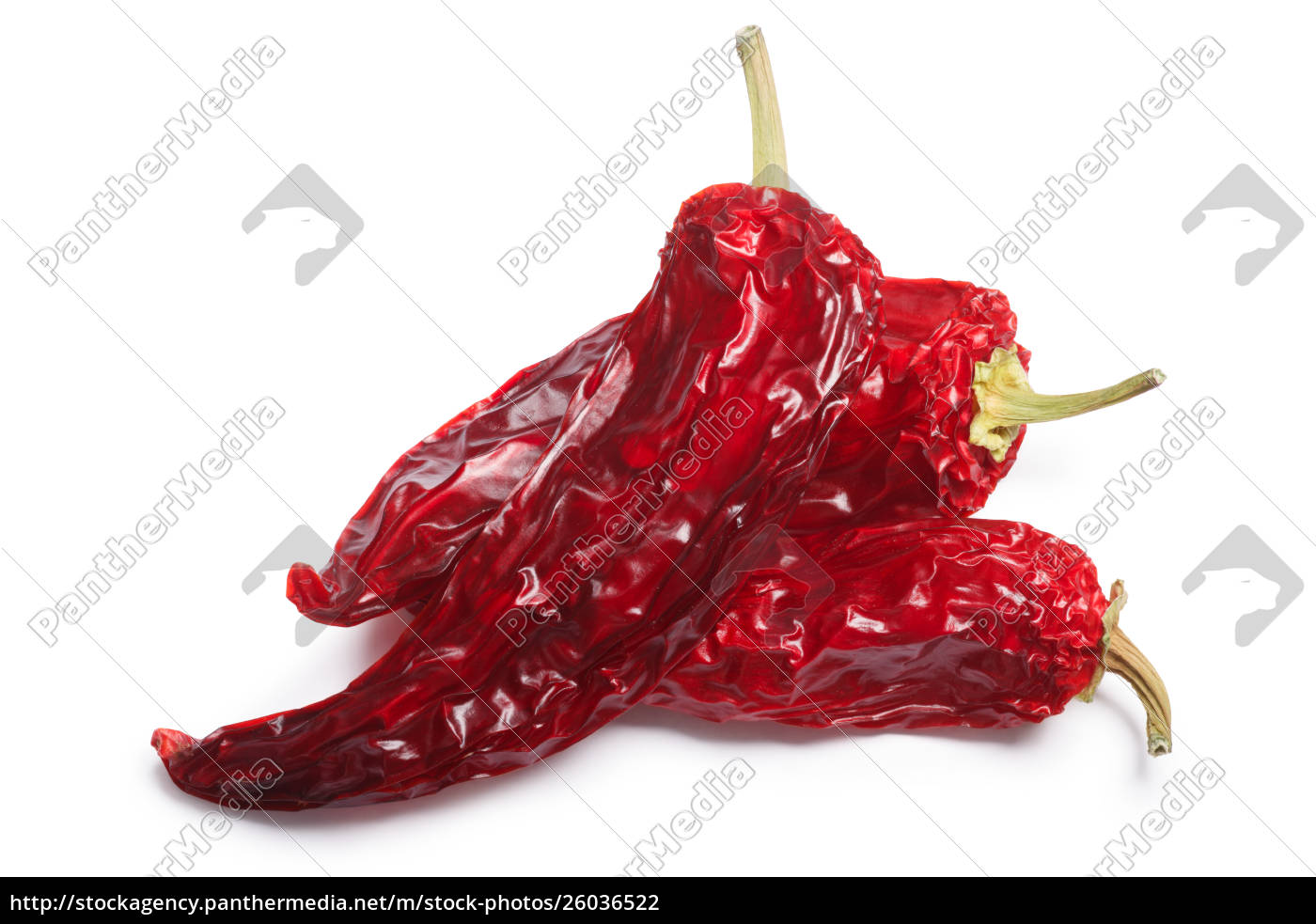 Dried whole paprika chile paths top view - Stock image #26036522 ...