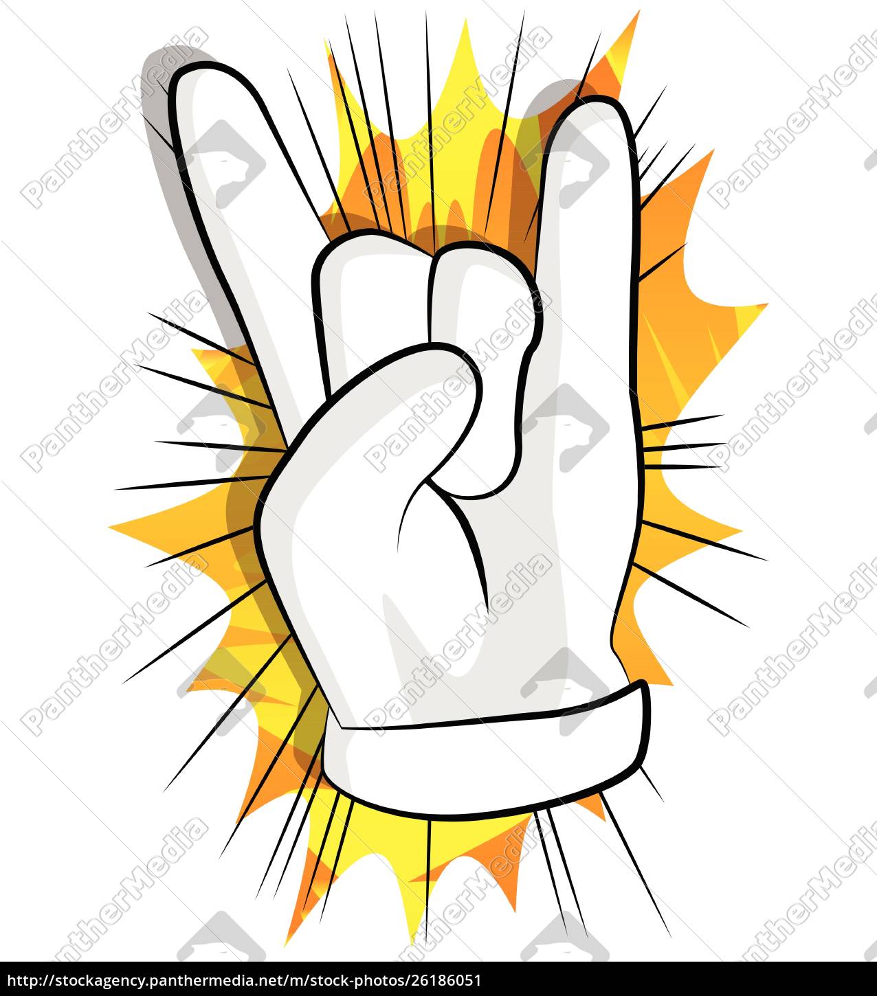 Vector Cartoon Hand In Rocker Pose Stock Photo Panthermedia Stock Agency