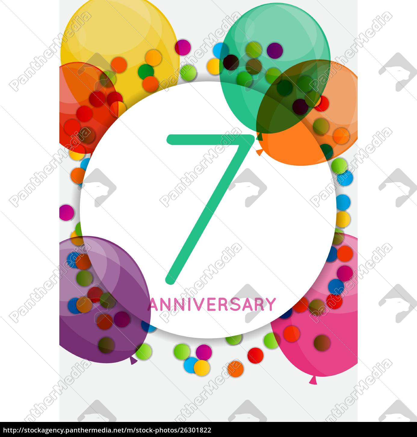 Template 7 years anniversary Royalty Free Vector Image