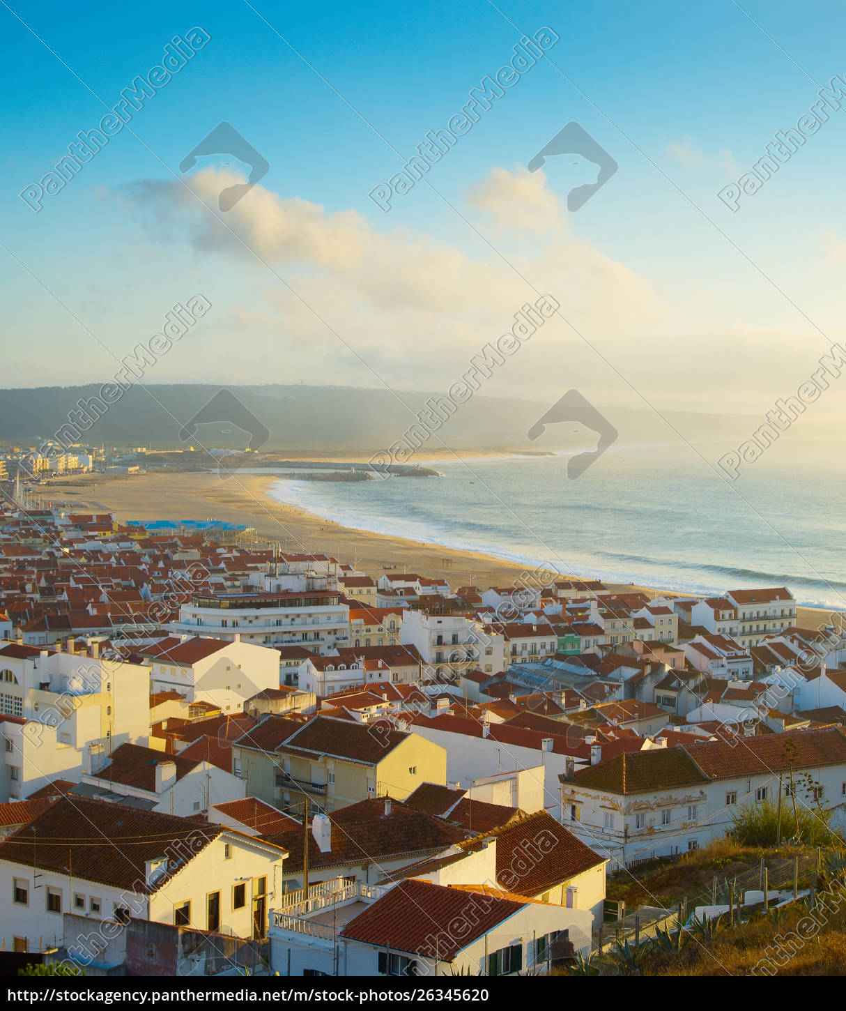 View Of Nazare Town Portugal Royalty Free Photo Panthermedia Stock Agency