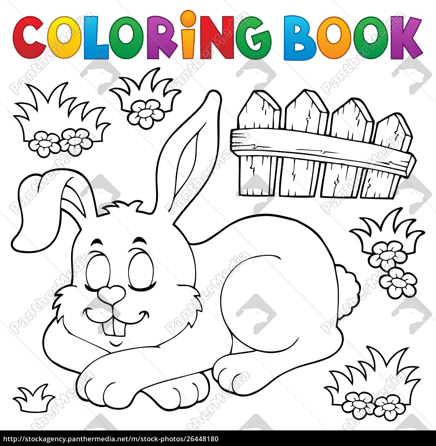 Download Coloring Book Sleeping Bunny Theme 1 Royalty Free Photo 26448180 Panthermedia Stock Agency