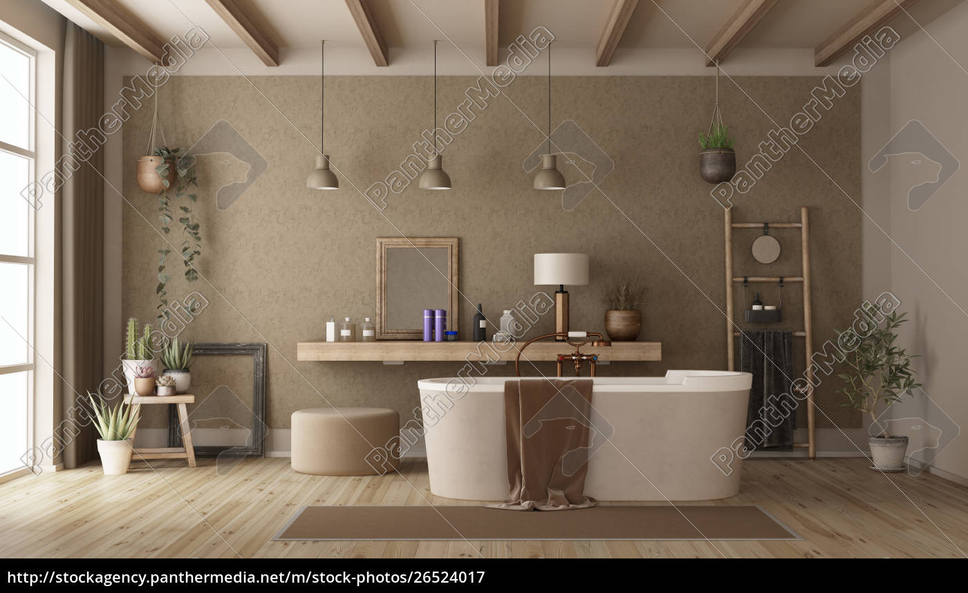 Retro Bathroom With Modern Bathtub Royalty Free Image Panthermedia Stock Agency