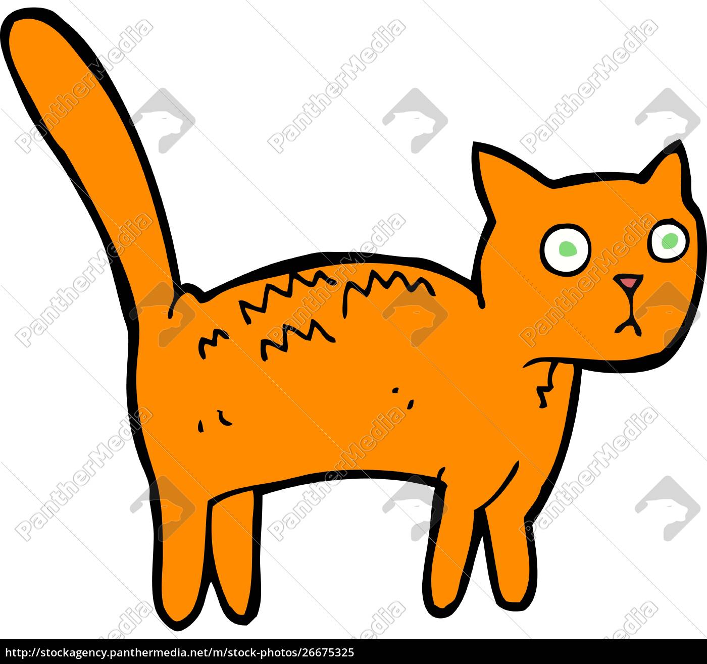 Cartoon Frightened Cat Royalty Free Image Panthermedia Stock Agency