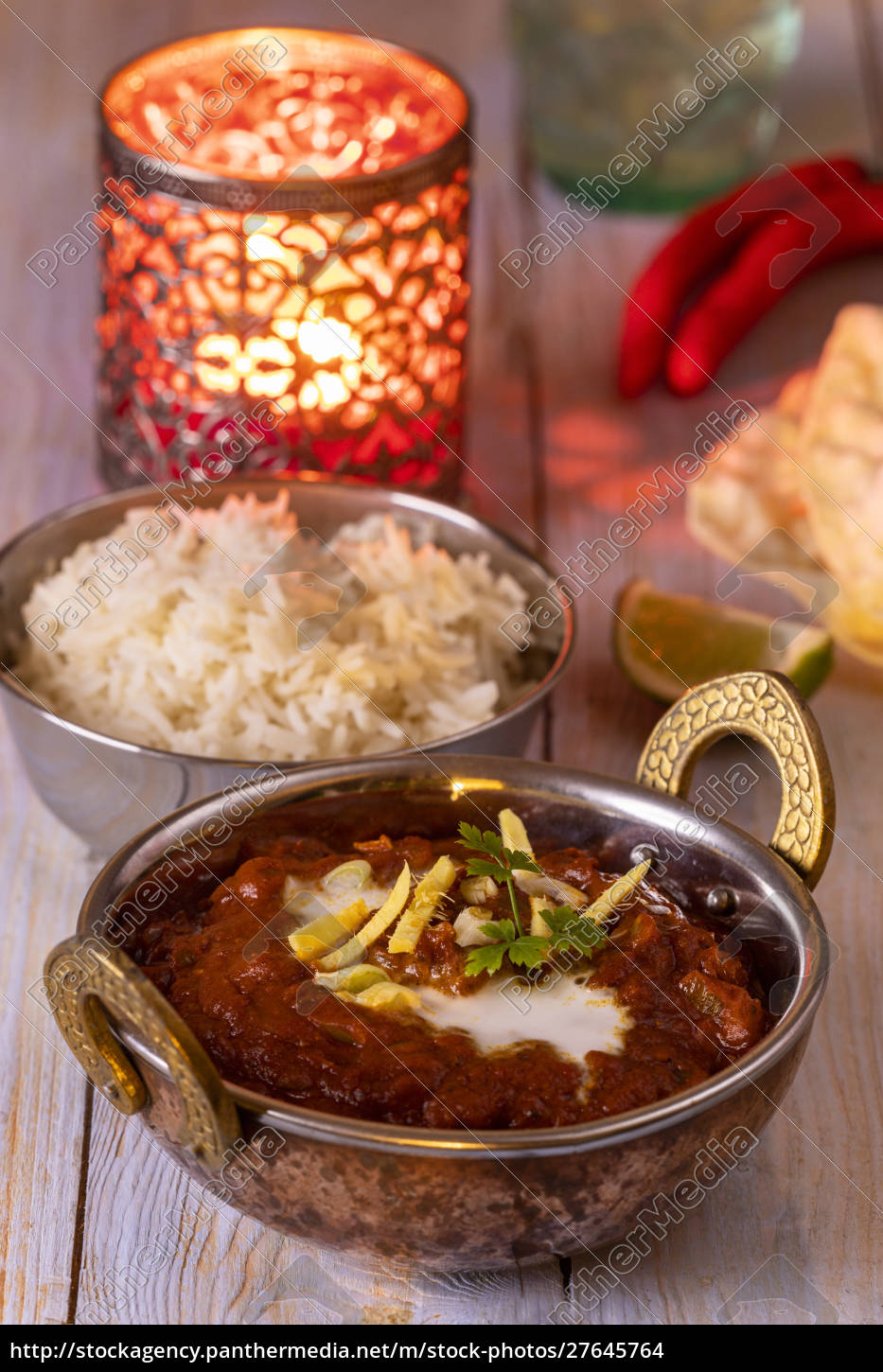 Indian Chicken Tikka Masala On Wood Royalty Free Photo 27645764 Panthermedia Stock Agency