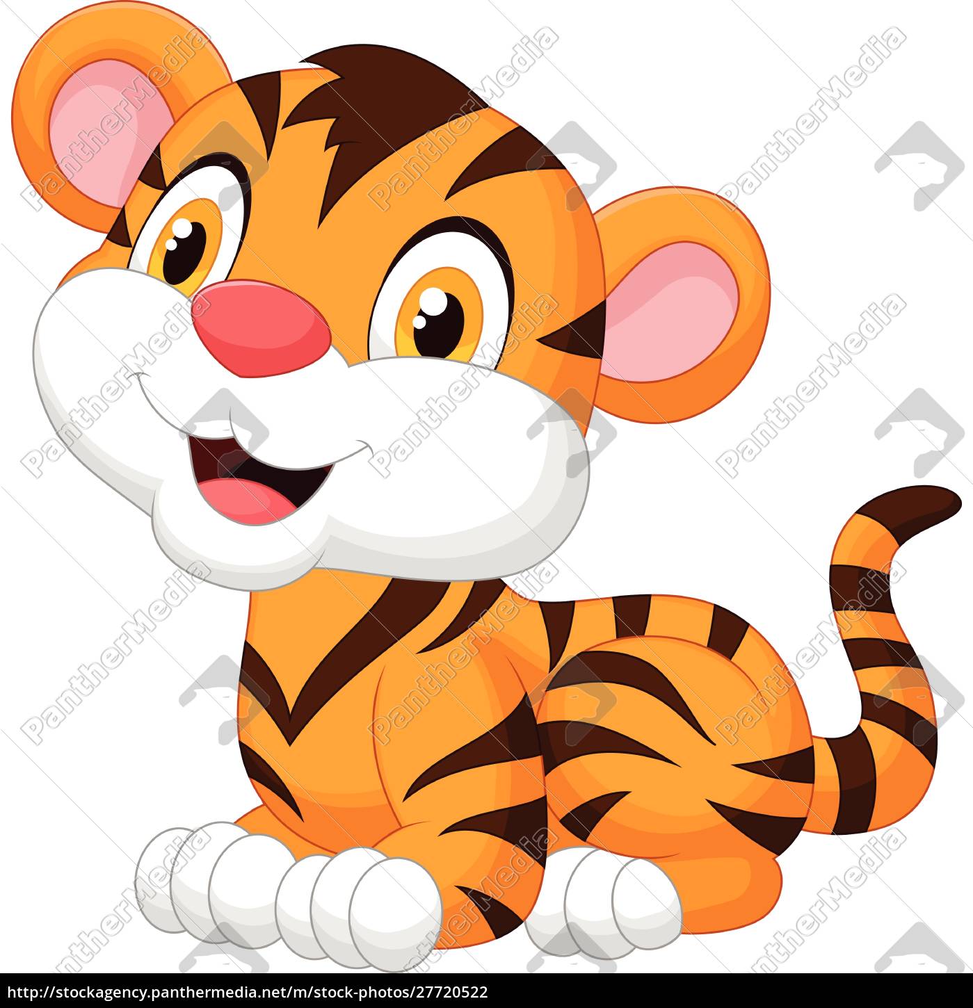 Cute Baby Tiger Cartoon Royalty Free Image Panthermedia Stock Agency