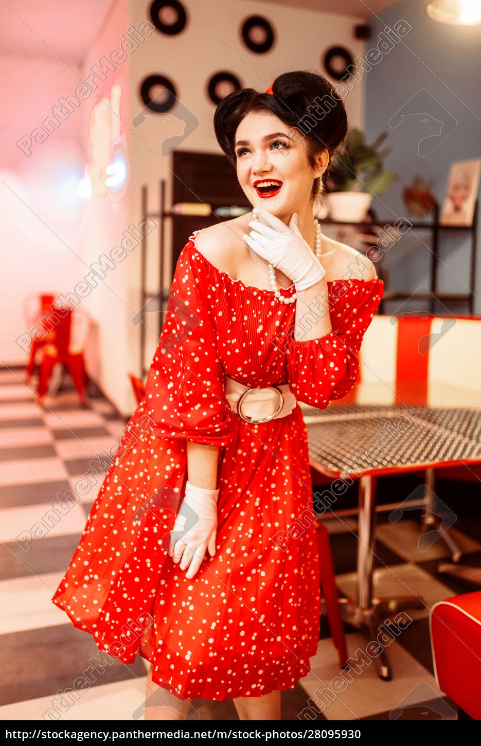 Pretty Pin Up Woman With Make Up Vintage Style Royalty Free Image 28095930 Panthermedia