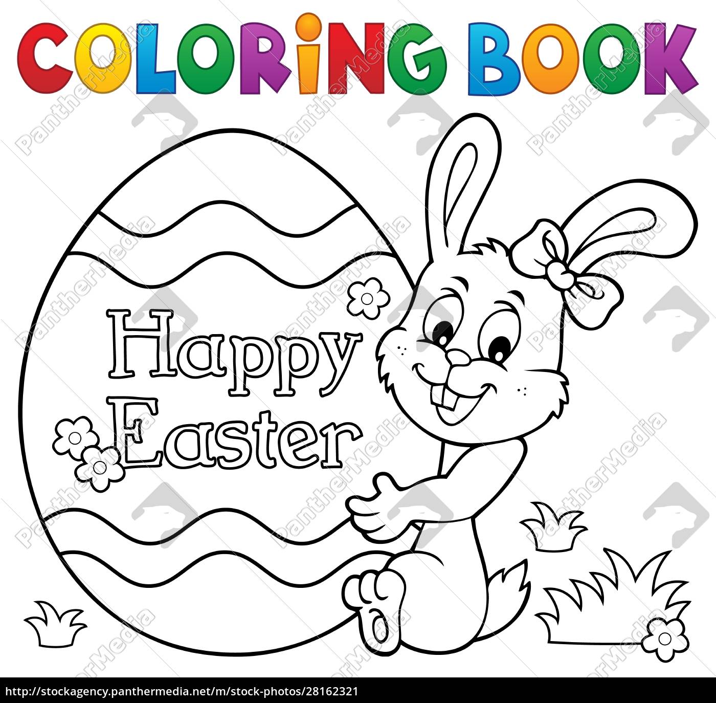 Download Coloring Book Easter Egg And Bunny 1 Stock Photo 28162321 Panthermedia Stock Agency