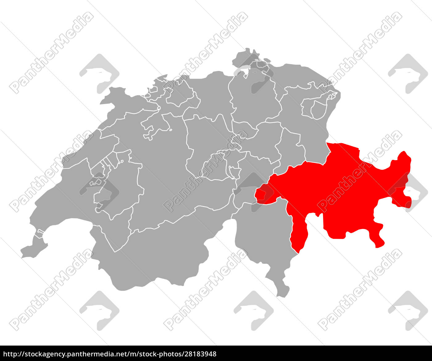 Map of Grisons in Switzerland - Royalty free photo #28183948 ...