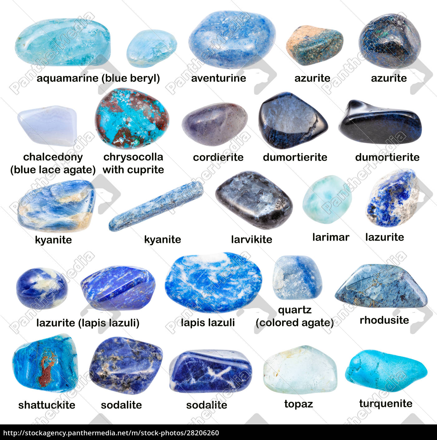 Set of blue mineral stones and gemstones Stock Photo by ©vvoennyy