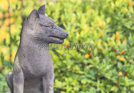 statue of foxes inari deity of rice in the Shinto - Royalty free image ...