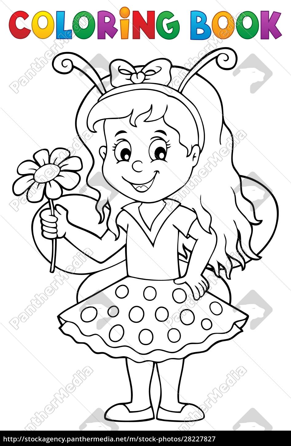 Download Coloring Book Ladybug Girl Theme 1 Stock Photo 28227827 Panthermedia Stock Agency