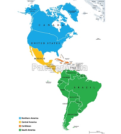 The Americas geoscheme and political map - Royalty free photo #31556516 ...